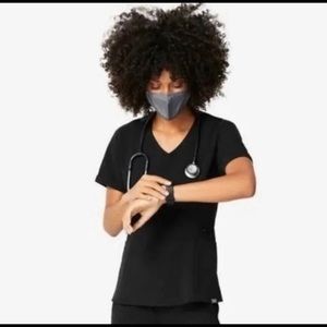 FIGS LIMITED EDITION V-neck Inala Scrub Top in Black Women’s Size XS